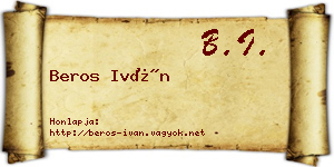 Beros Iván névjegykártya